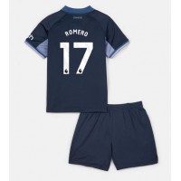 Camisa de time de futebol Tottenham Hotspur Cristian Romero #17 Replicas 2º Equipamento Infantil 2023-24 Manga Curta (+ Calças curtas)
